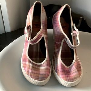 Plaid Pink Size 7.5 Rocket Dog Wedge